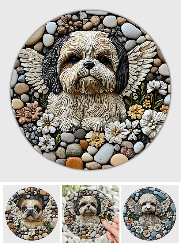Forever In Our Heart - Personalized Dog Round Shaped Stone