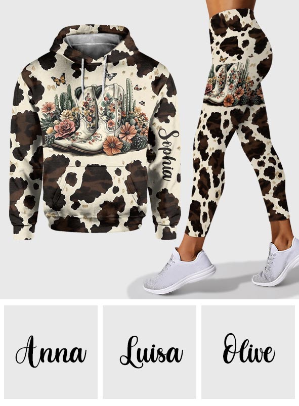 Vintage Boots - Personalized Country Girl Hoodie and Leggings