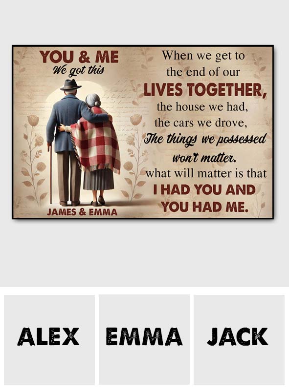 Old Couple Anniversary Gift, Valentine Gift - Personalized Couple Canvas And Poster