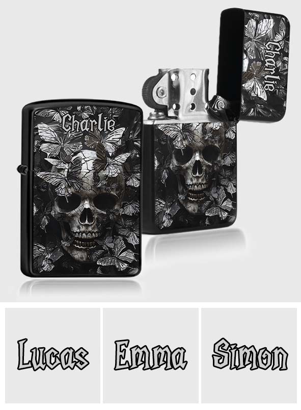 Butterfly Skull - Personalized Skull Lighter