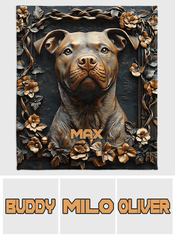 Strong Pitbull - Personalized Dog Blanket