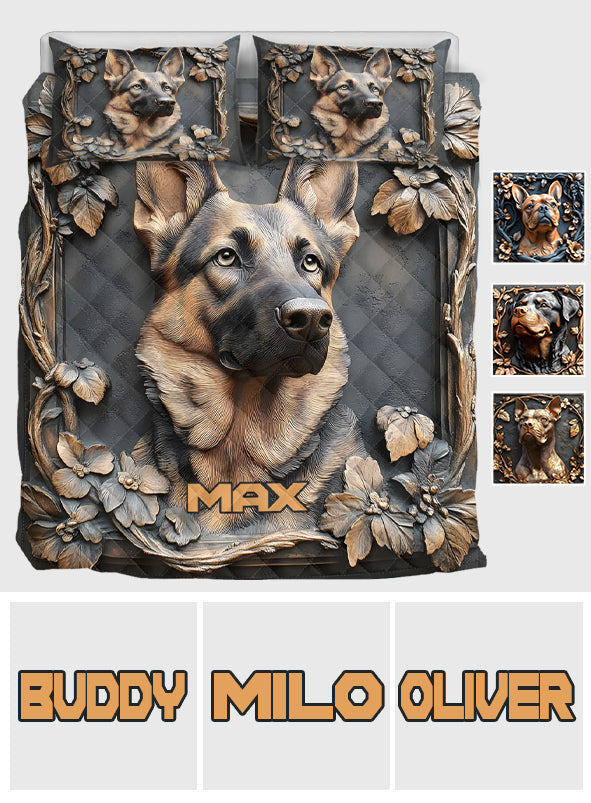 Strong German Shepherd - Personalized Dog Quilt Set