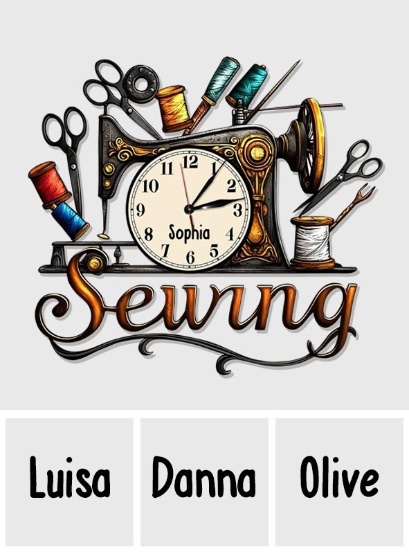Sewing Room - Personalized Sewing LED Light Wall Clock