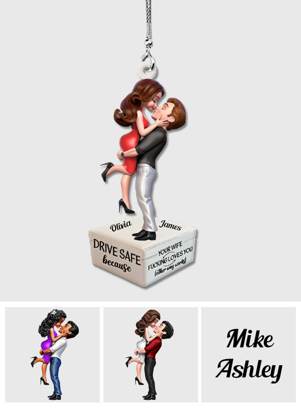 I Fu*king Love You - Personalized Couple Car Ornament
