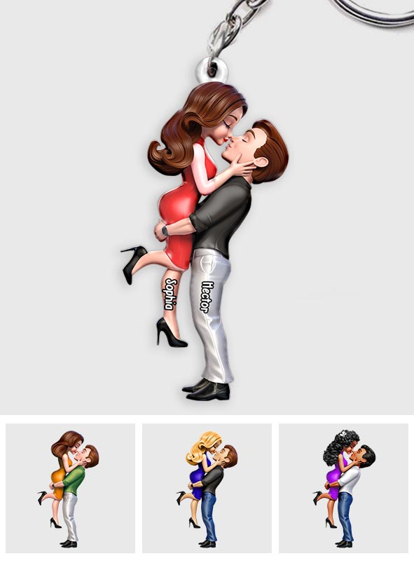 I Love You - Personalized Couple Keychain