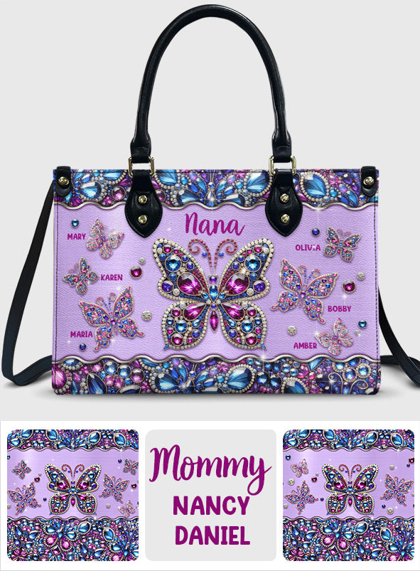 Grandma Nana Mama - Personalized Grandma Leather Handbag