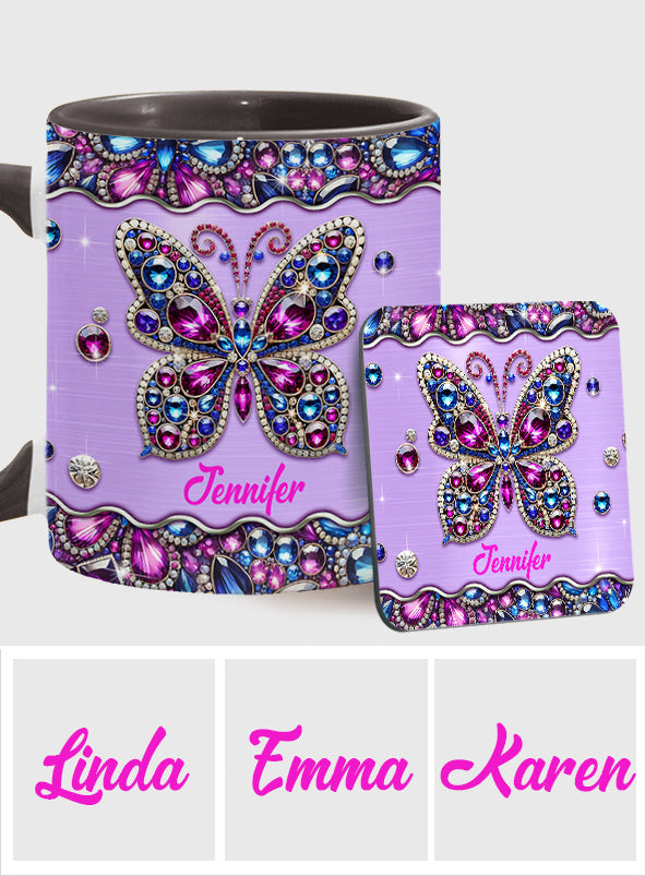 Sparkle Butterfly - Personalized Butterfly Accent Mug