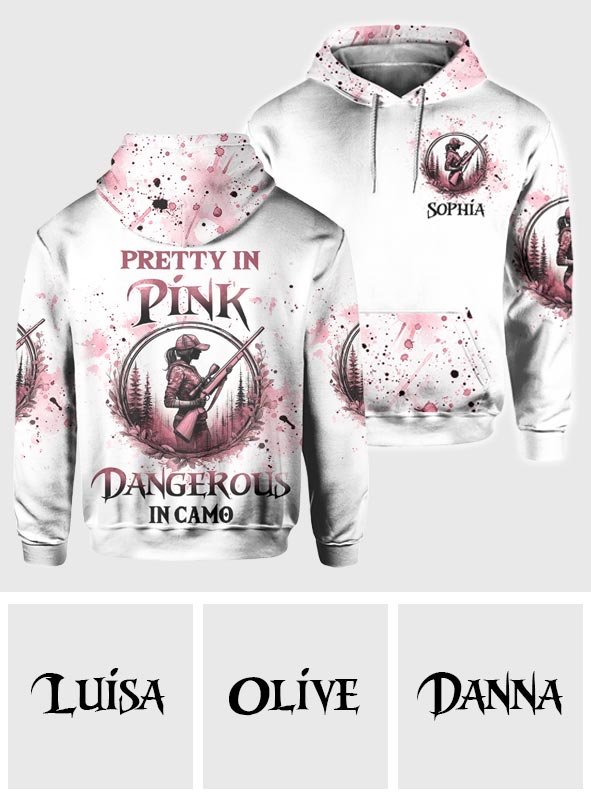 Pretty in Pink - Personalized Hunting All Over Shirt