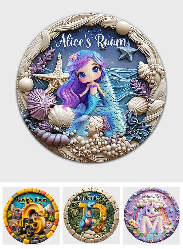 Beautiful Letter Gift For Grandkids - Personalized Kid Round Rug