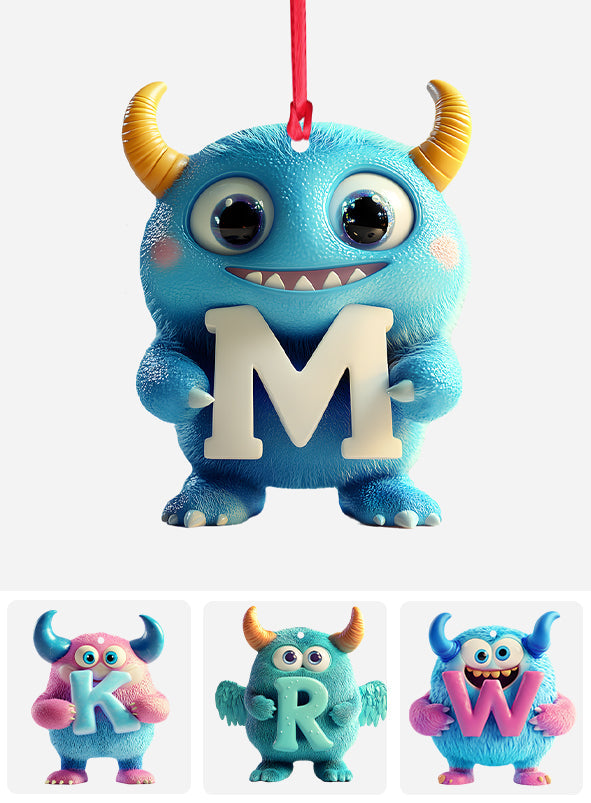 Monster Kid Letter Ornament - Personalized Kid Ornament