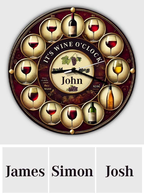 It's Wine O'clock - Personalized Wine Wall Clock
