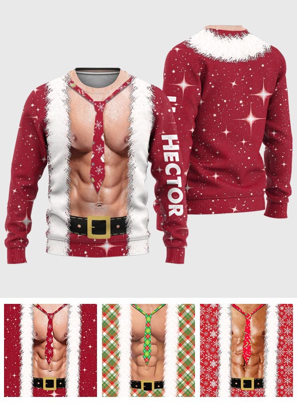 Hohoho I'm Your Santa - Personalized Couple Ugly Sweater