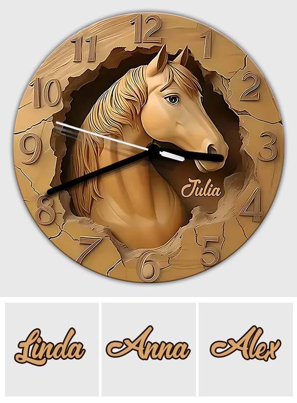 Love Horses - Personalized Horse Wall Clock