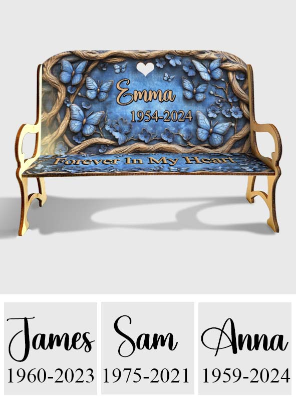 Forever In My Heart - Personalized Memorial Wooden Bench