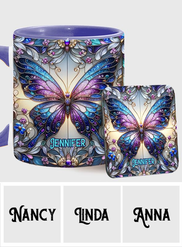 Beautiful Butterfly - Personalized Butterfly Accent Mug