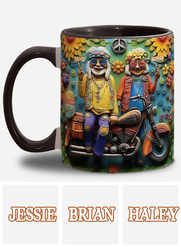 Love And Peace - Personalized Hippie Accent Mug