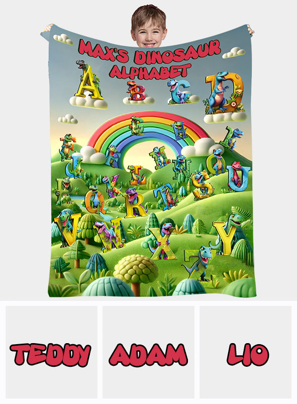 Dinosaur Alphabet - Personalized Kid Blanket