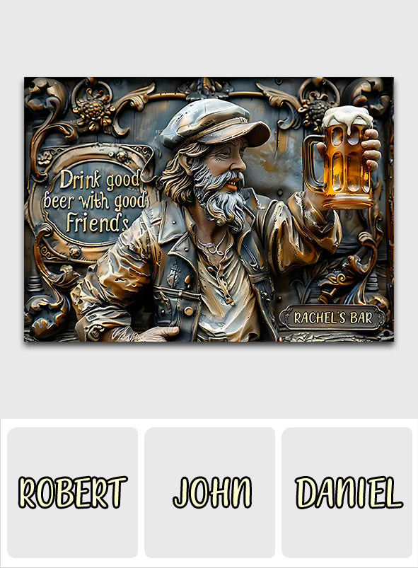 Good Friends Good Beer - Personalized Beer Rectangle Metal Sign