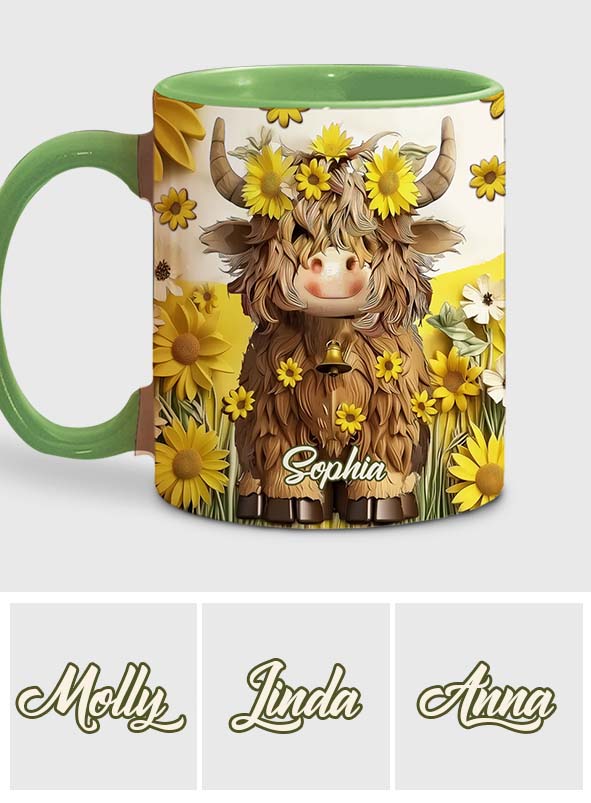 Cute Highland Cow - Personalized Accent Mug