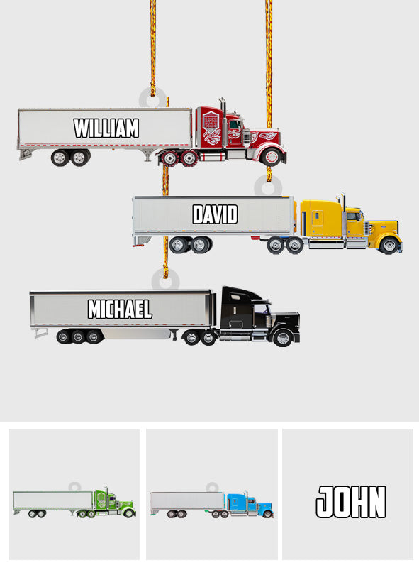 Truck Gift For Grandkids - Personalized Kid Ornament