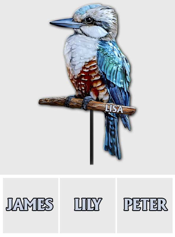 Blue Kookaburra - Personalized Gardening Metal Garden Art