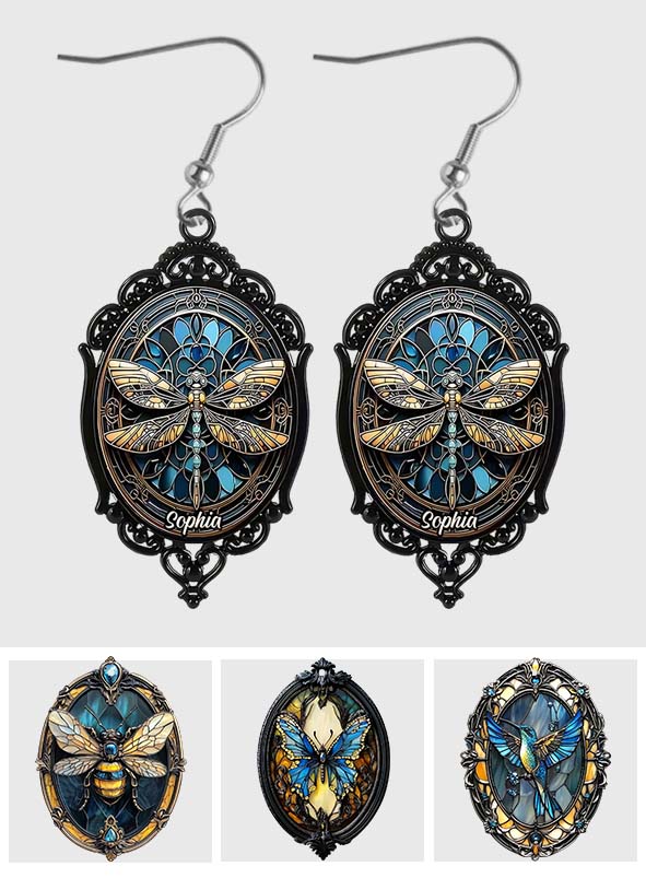 Vintage Dragonfly, Butterfly... - Personalized Gardening Earrings