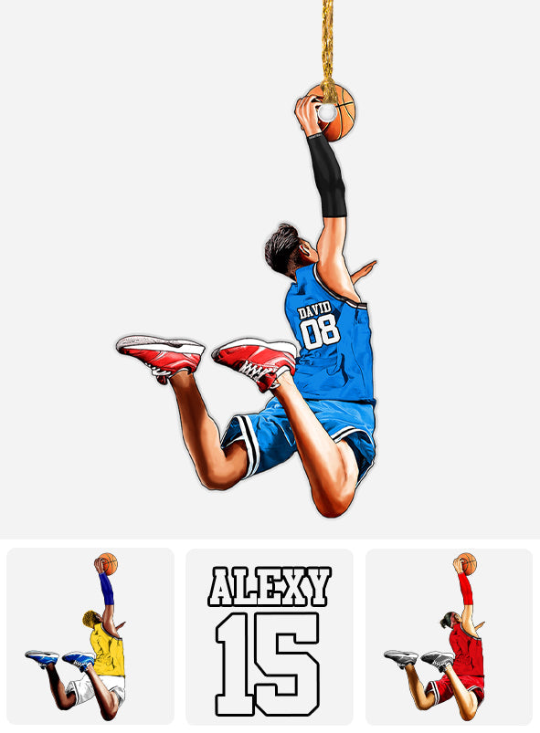 Any Name and Number - Personalized Basketball Custom Shaped Ornament