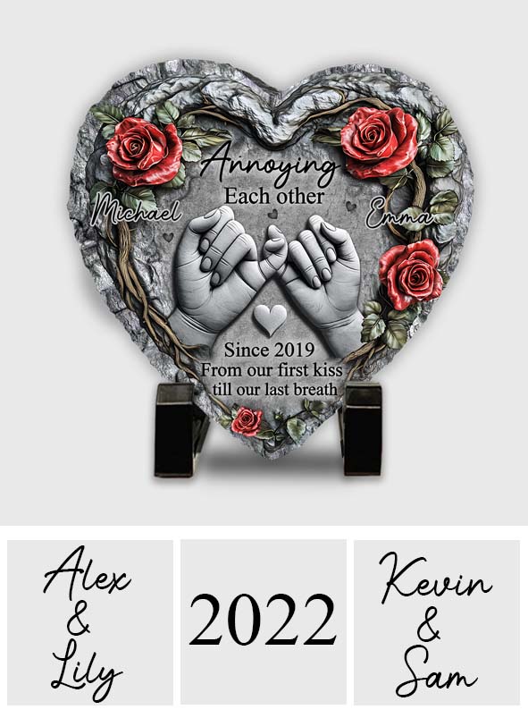 Till Deadth Do Us Part - Personalized Couple Heart Shaped Stone