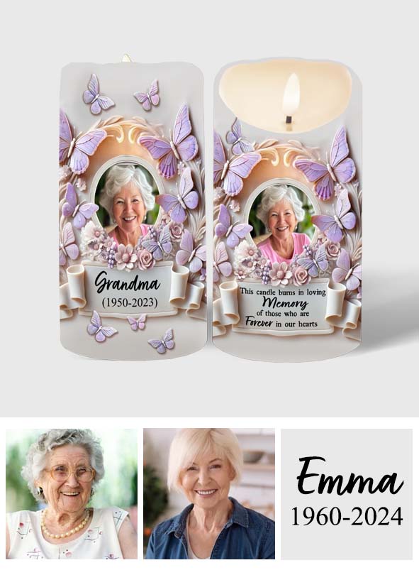 This Candle Burns In Loving Memory - Personalized Memorial Flameless Candle