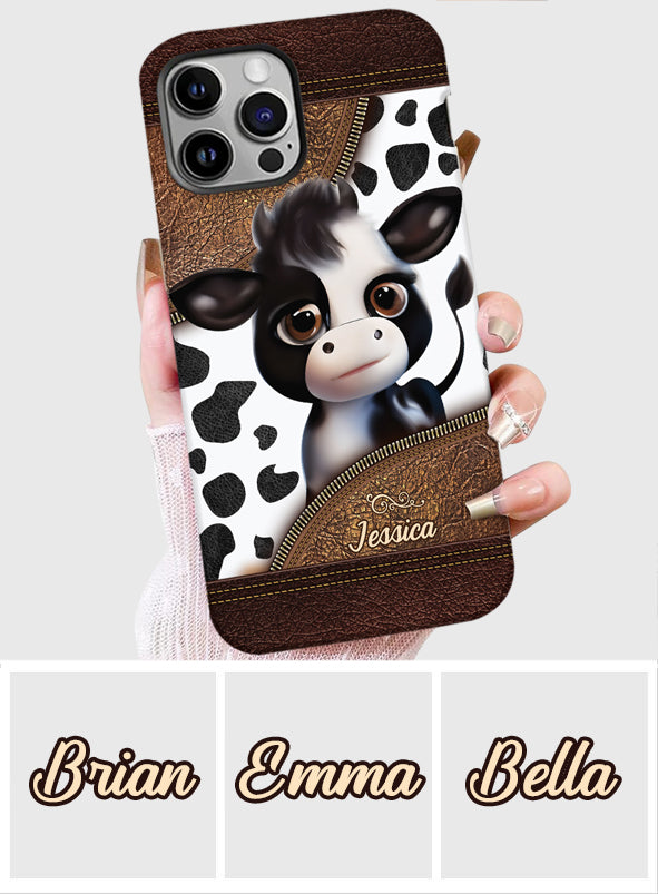Moody Baby Cow - Personalized Cow Full Print Phone Case