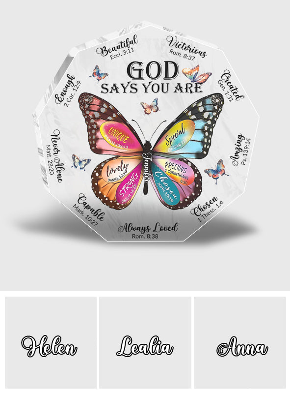 God Says You Are - Personalized Christian Custom Shaped Acrylic Plaque