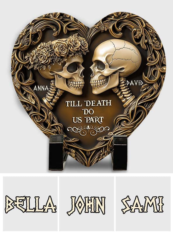 Til Death Do Us Part - Personalized Couple Heart Shaped Stone