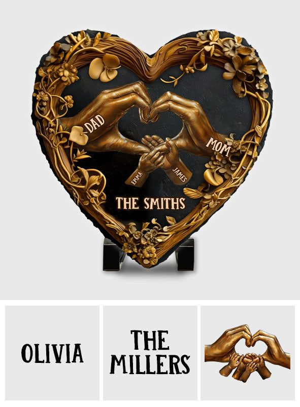 Our Family - Personalized Family Heart Shaped Stone