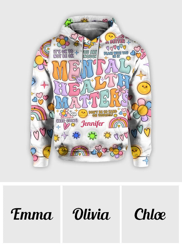 Mental Health Matter - Personalized Mental Health Awareness All Over Shirt