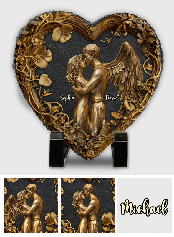 You & Me - Personalized Couple Heart Shaped Stone