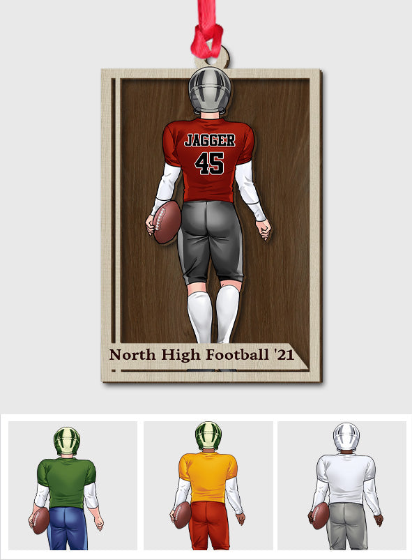 Football Season - Football gift for son - Personalized 2 Layered Piece Ornament