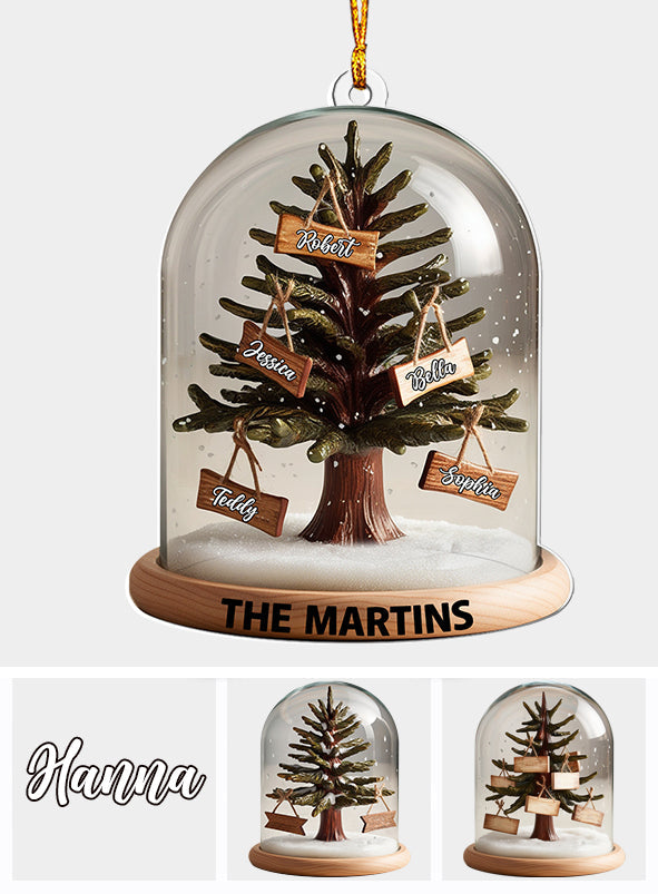 Christmas Family Tree Dome - Personalized Family Transparent Ornament