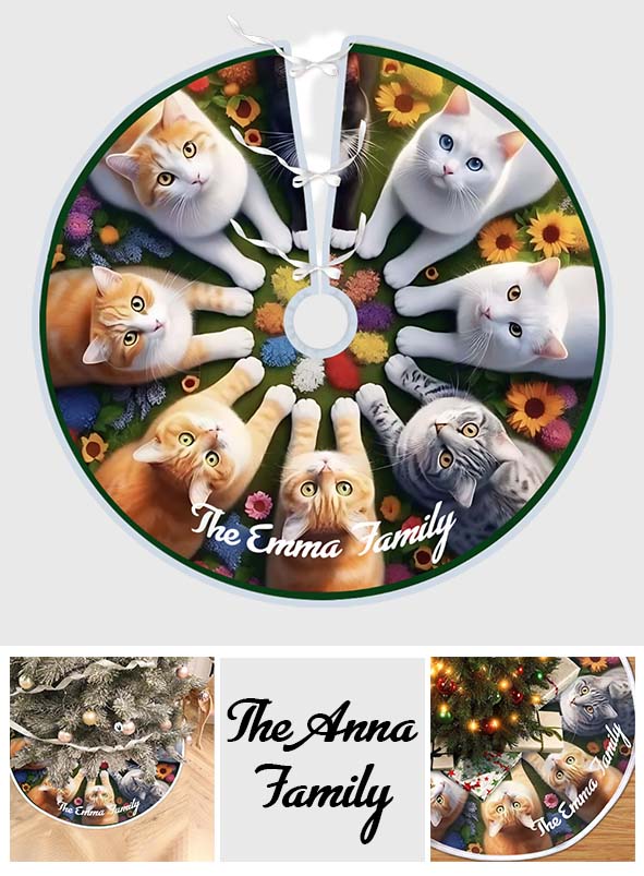 Merry Christmas - Personalized Cat Tree Skirt