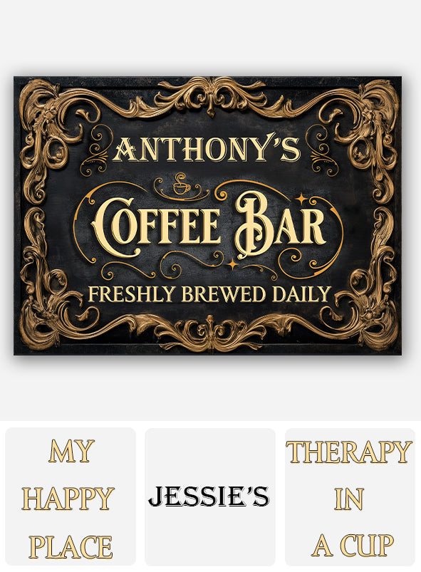 My Coffee Bar - Personalized Coffee Rectangle Metal Sign