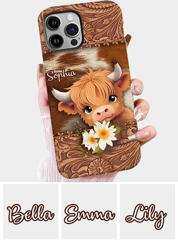 Cute Highland Cow - Personalized Full Print Phone Case