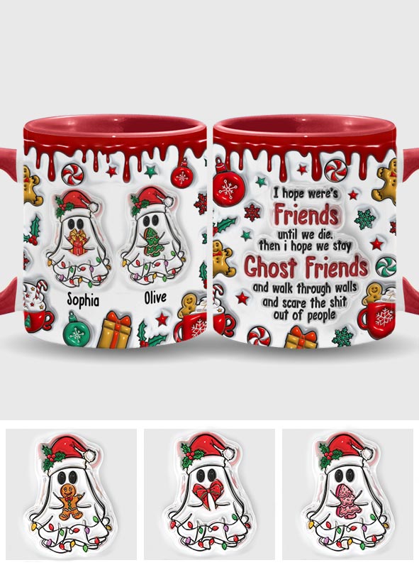 Ghost Friends Funny Christmas - Personalized Bestie Accent Mug