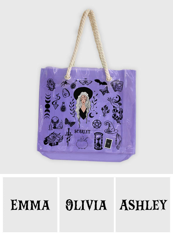 I'm Not Sugar And Spice - Personalized Witch Clear Tote Bag