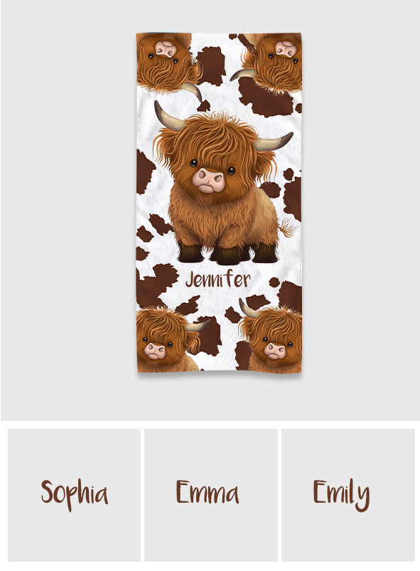 Just A Girl Who Loves Highland Cows - Personalized Quick-dry Beach Towel/ Bath Towel