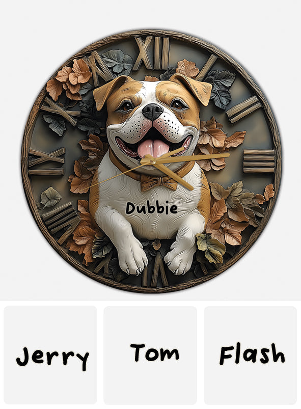 Smile Pitbull - Personalized Pitbull Wall Clock