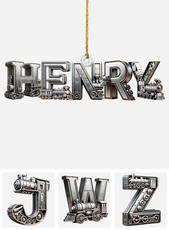 Train Alphabet Letter - Personalized Kid Transparent Ornament