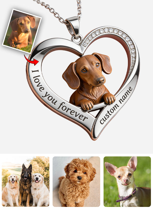 Custom From Any Photo - Personalized Blue Eyed Siberian Husky Shaped Metal Pendant Necklace
