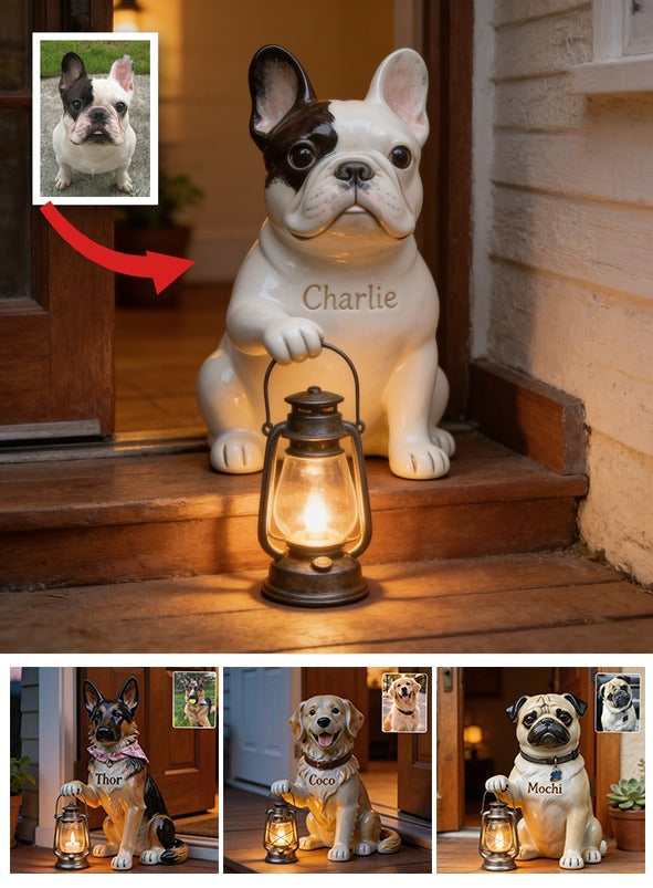 Personalized French Bulldog Solar Acrylic Light Dog Lover Garden Decor
