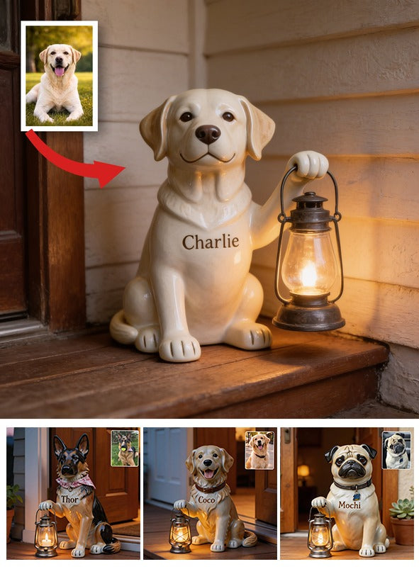 Personalized Cream Labrador Retriever Solar Acrylic Light Dog Lover Garden Decor Gift