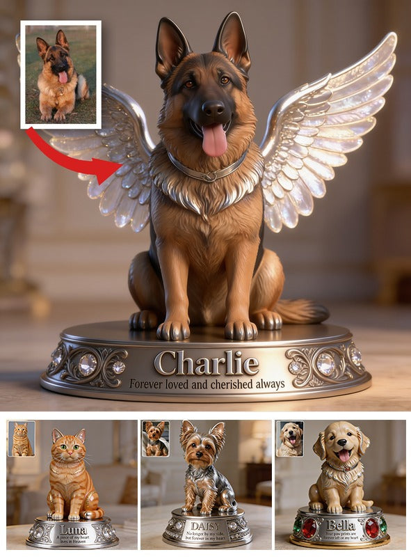 Personalized German Shepherd Angel Custom Shaped Acrylic Plaque Pet Memorial Gift