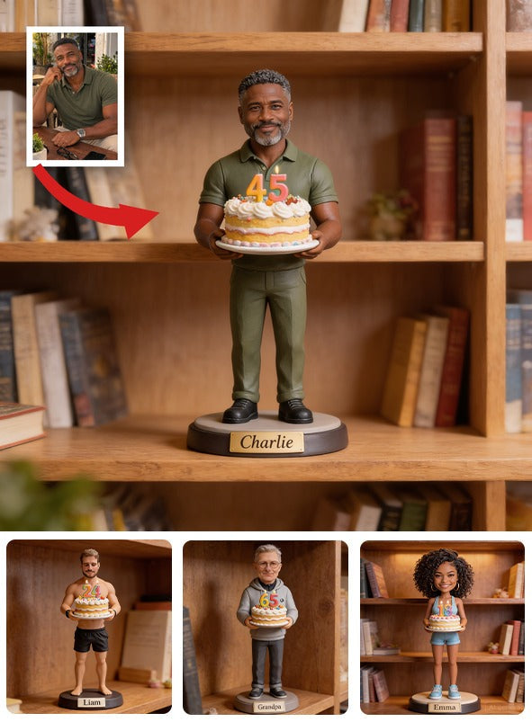 Personalized 45th Birthday Middle-Aged Black Man Custom Shaped Acrylic Plaque Gift